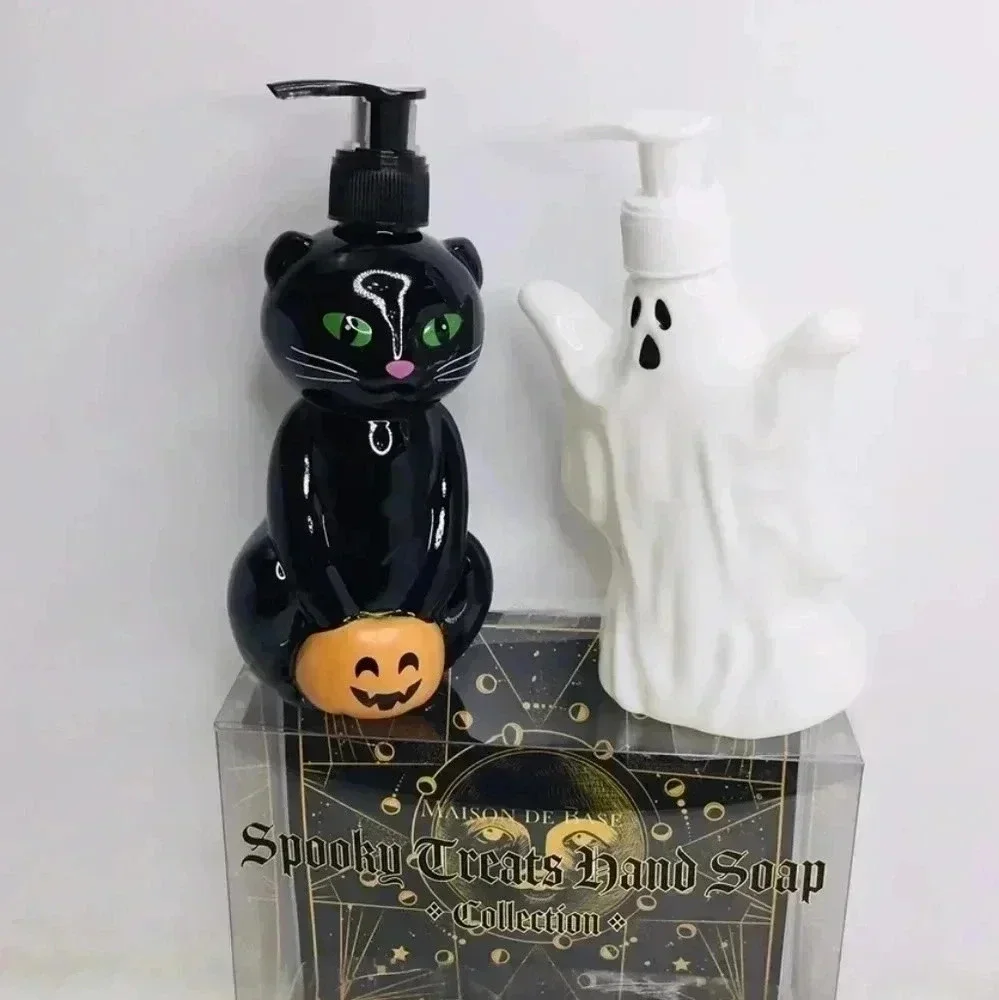 Maison De Base Spooky Treats Hand Soap Collection, Black Cat & Ghost‎ Halloween